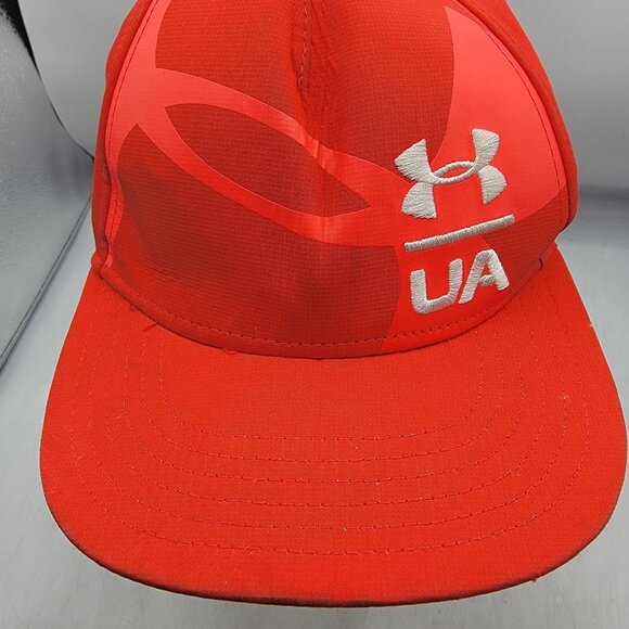 Under Armour UA Flat Fit Hat Red Snapback Adjustable Casual Outdoors Comfort - Picture 10 of 10